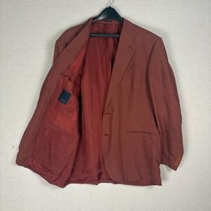 Vintage 100% Linen Sport Coat Mens 54 US 48R Blazer Quiet Luxury Made in Italy